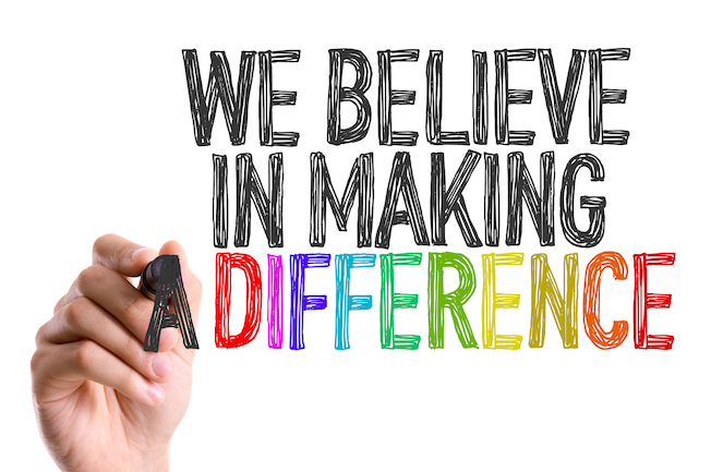 We believe in making a difference written with dry erase markers
